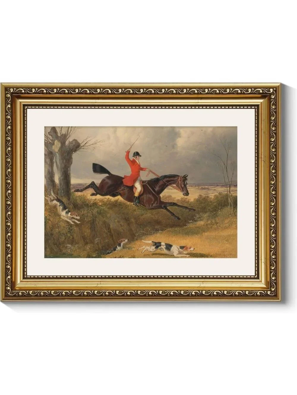 Vintage Equestrian Fox Hunting Canvas Art | 11x14 Inch Horse & Rider Decor